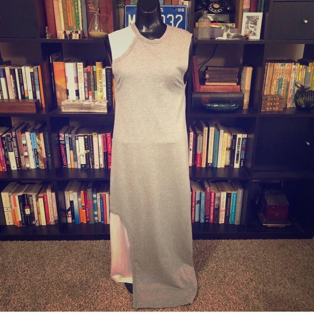 Cheap Monday Gray & White Mesh Panel Maxi Dress